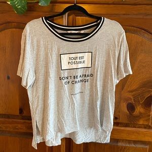 Reitmans Casual T-Shirt, Semi Cropped Shirt, Workout Wear, Positive Graphic Tee